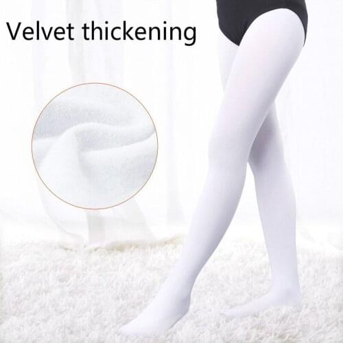 800D Autumn Winter Thickened Velvet Dancing Pantyhose Girls White Baby Tights Breathable Suitable for girls of 90-140cm height