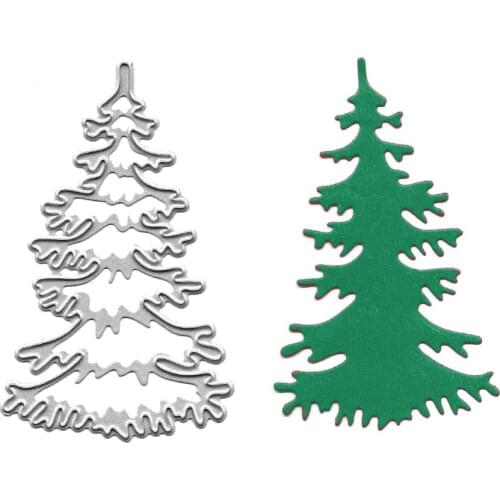 Christmas Tree Metal Cutting Dies Scrapbooking Embossing Folders for Greeting Card Making Paper Craft Stencil Molds