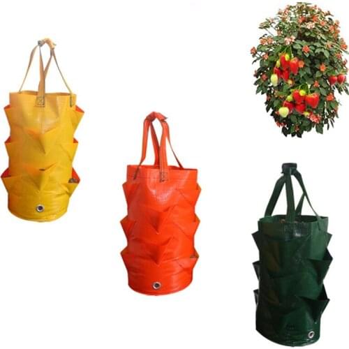 Garden Supplies Strawberry Planting Growing Bag Multi-mouth Container Bags Grow Planter Root Bonsai Plant Bag Reusable