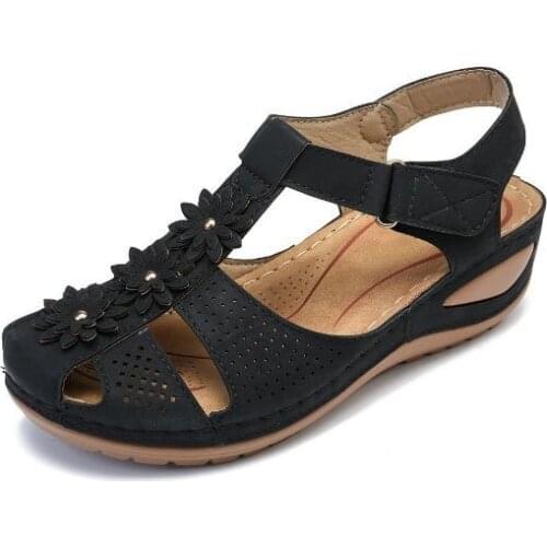 Ladies Sandals Retro Casual Sandals Comfortable Wedge Sandals Mom Sandals Size 44 Womens Shoes Sandalias De Mujer