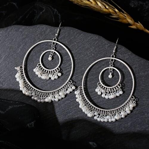 Big Double Round Earring Boho Pendientes Jewelry Dangling Earrings For Women Accessories Fashion Ear Rings For Girls Kolczyki