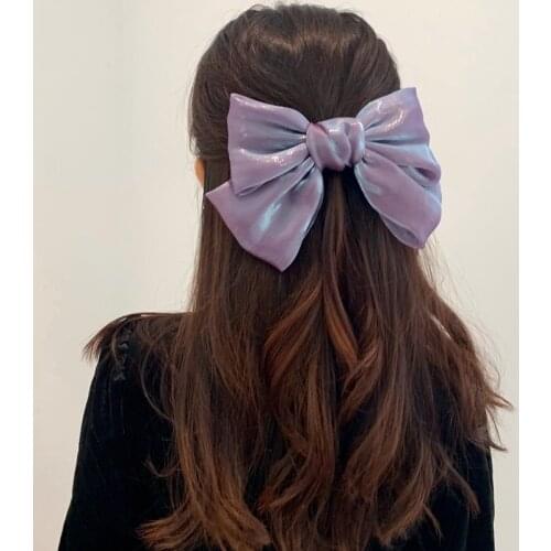 French Pearl Satin Big Bow Hairpin Mermaid Ji Hair Card Korean Ins Japanese JK Spring Clip Hair Accessory Female
