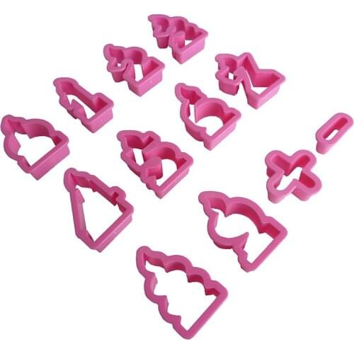 Candle Unicorn Cookie Cutter Plastic Biscuit Knife Baking Fruit Cake Kitchen Tools Mold Embossing Printing