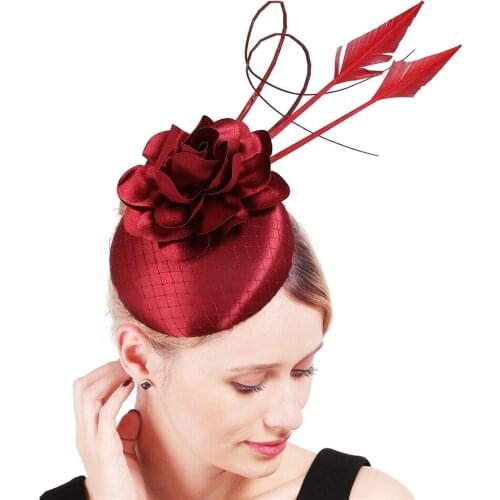 Women Vintage Tea Party Hat Fascinators Flower Derby Millinery Hat Accessory Chic Handmade Ladies Headpiece With Hair Clips