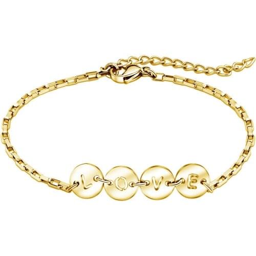 ELANUOYY Customize Name Letter Bangle Retro Simple Accessories Bracelet for Women