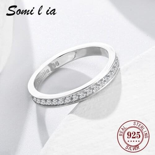 Somi l ia 100% 925 Sterling Silver Classic Oval Sparkling Finger Ring For Women Luxury AAAAA CZ Wedding Engagement Fine Jewelry