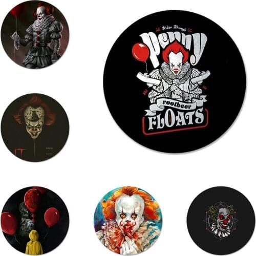 58mm Clown Float It Cartoon Comic It Thriller Drama Icons Pins Badge Decoration Brooches Metal Badges For Backpack Decoration