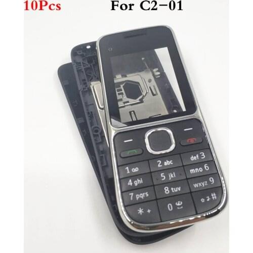 10Pcs/lot Original New Full Housing Case Cover For Nokia C2-01 Battery Cover Housing case With English Keyboard