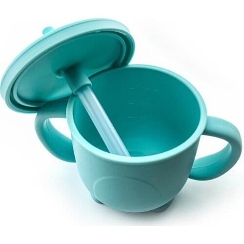 160ml Convenient Elastic Baby Water Cup Anti-slid Silicone Clear Scale Heat Insulation Feeding Cup Food Grade Materials for Home