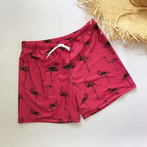 2019 Plus Size Swimwear Men Swim Short Swimming Trunk Surf Beach Short Sport homme Flamingo Print Swimsuit zwembroek heren Sunga