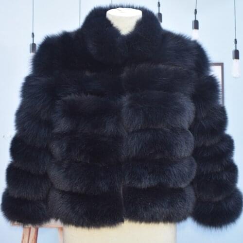 2021 new natural fox skin short jacket womens winter warm fur coat fashion stand collar vest