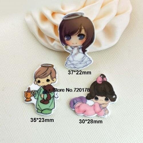 30pcs/50pcs mixed cartoon baby boy girl plastic flat back planar resin cabochon DIY Craft Supplies ALSTK16