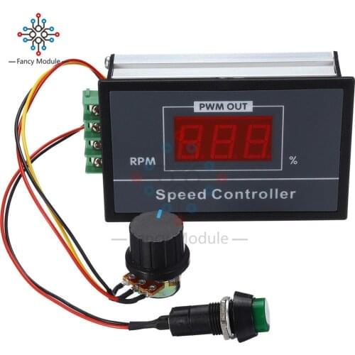 30 A Digital LED Display 0 -100% Adjustable AC 6 V 12 V 24 V 48 V Motor Speed Controller PWM with Switch and Poteniometer