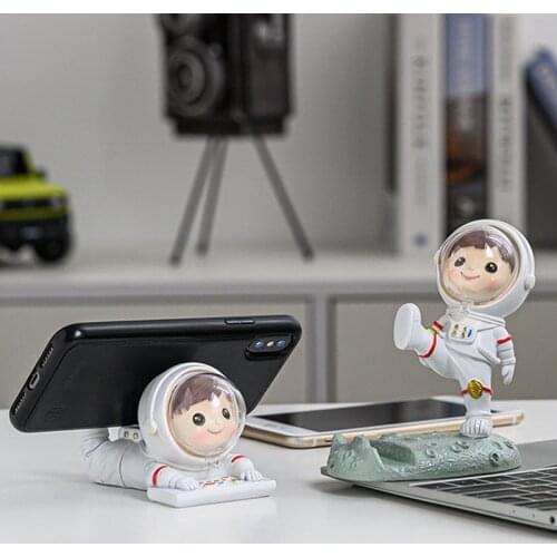 Astronaut Ornaments Phone Stand Holder Bracket Desk Decoration cartoon cute lazy stand artifact gift spaceman