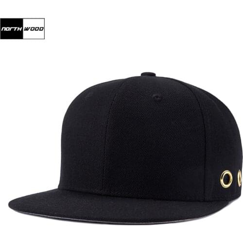 [NORTHWOOD] 2018 Solid Bone Snapback Caps Gorra Black Snapback Hats For Men Brand High Quality Unisex Black Hip Hop Baseball Cap