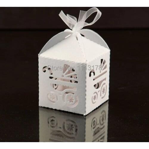 Baby Carriage Cookie Paper Favor Boxes Baby Girl Baby Boy Baby Shower Party Candy chocolate gift box Wedding Favors holders