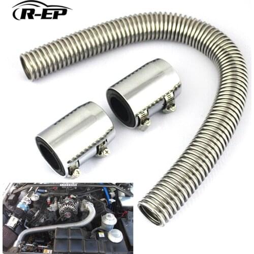 Air Into Parts Car Flexible Stainless Steel Upper and Lower Cooling Water Pipe Hose Set 24 Inch Air Intake System