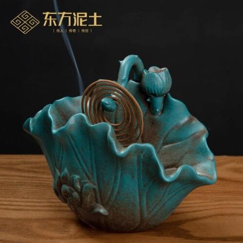 Clay ceramic incense burner house sitting room zen tea aroma stove incense coil joss stick back xiang xiang furnace