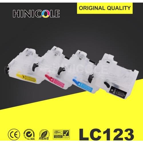 Hinicole Refill Printer Ink Cartridge For Brother LC123 XL Compatible For LC 125 121 127 129 123 DCP-J4110DW J132W J152W J552DW
