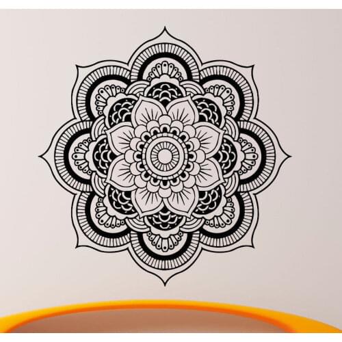 Quality Wall Decals Mandala Yoga Ornament Indian Buddha OM Symnol Decal Vinyl Sticker Lotus Flower Home Decoration Murals CW-2