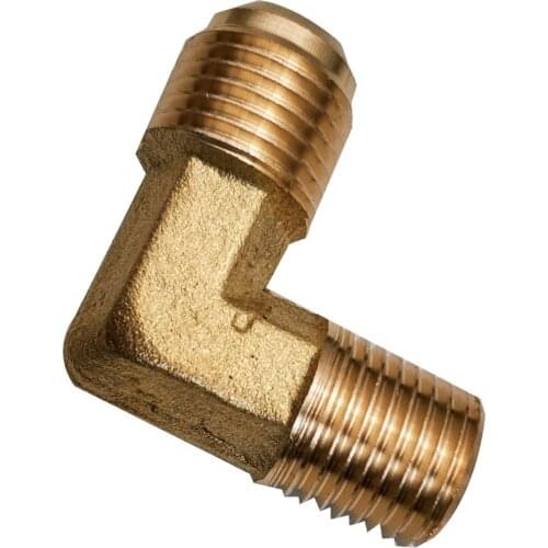MENSI Metal Solid Brass 90 Degree Compression Elbow 3/8" Male Flare Convert To 1/4" NPT Male Coupling 2PCS/Lot