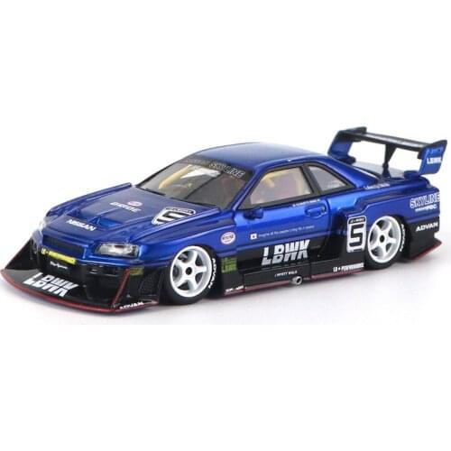 HRN 1:64 Nissan GT-R Skyline ER34 LBWK Wide-Body Modified Resin Simulation Model Car
