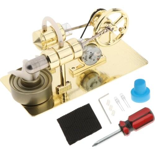 Hot Air Stirling Engine Motor Model, DIY Stirling Generator Engine Kits Metal Steam External Combustion Engine Educational Toy