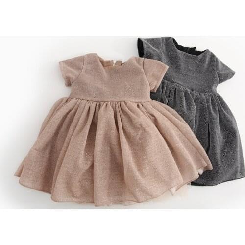 Girls Fashion Summer Dress Fashion Korean Mesh Short Sleeve Ball Gown Kids Dresses for Girls Toddler Baby Clothing Infant Dress