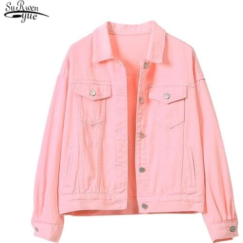 Fashion White Coats Female Short Loose Lady Tops Korean Jean Jacket Clothing 2021 Spring Autumn Clothes Women Denim Jacket 11994