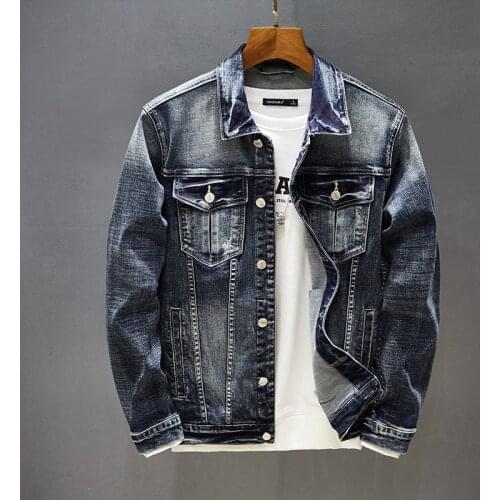 2021 Spring And Summer Denim Jacket Mens Water Wash Japanese Fashion Mens Slim Fit Jacket Fashion Personality Denim Clothes