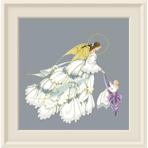 Angel of Mercy cross stitch kit fairy Dreampattern 18ct 14ct 11ct deep gray canvas embroidery DIY needlework wall decor