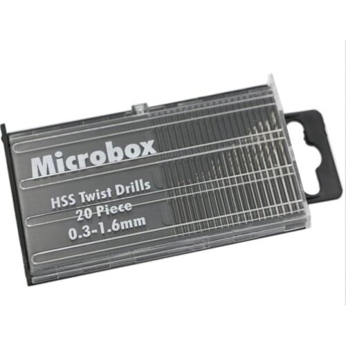 20PCS/Set HSS 4241 Twist Drill Bit Set, Drill Diameter 0.3-1.6 mm, Twist Tip, for Drilling Wood, Plastic, Circuit Boards