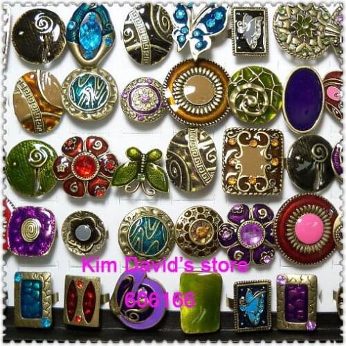 Wholesale 50pcs Size Adjustable Handmade Copper Alloy Cocktail Rings