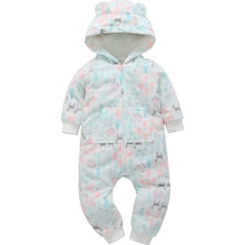 Fall Autumn Warm Infant Baby Rompers Coral Fleece Animal Overall Baby Boy Gril Halloween Xmas Costume Clothes Baby jumpsuit