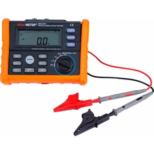 PEAKMETER MS5203 Digital Insulation Tester Analog Backlight Display 50-1000V Insulation Resistance Tester Meter