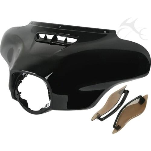 Motorcycle Front Outer Fairing +Air Deflector For Harley Touring Electra Glide Street Glide Ultra Limited Tri Glide 2014-2017