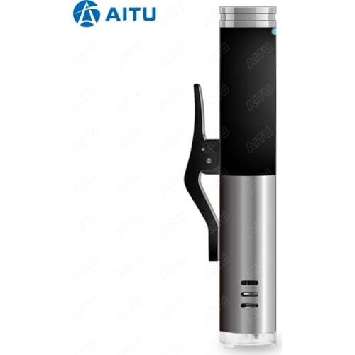SA15 Aistan Culinary Sous Vide Precise Cooker 1000 Watts Black and Silver Immersion Circulator with digital touchscreen display