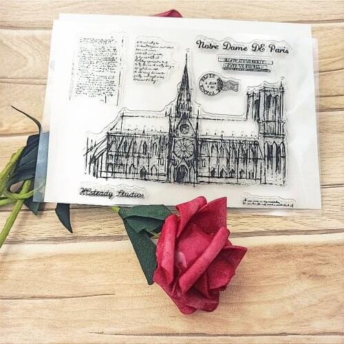 Hot selling Bell tower transparent clear stamp / silicone seal roller stamp DIY scrapbook album / card production