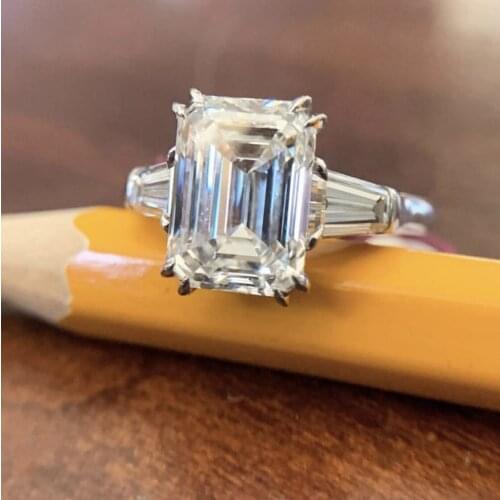 Luxury 925 Sterling Silver Simulated Diamond Wedding Engagement Cocktail Women topaz Rings finger Original Brand Jewelry