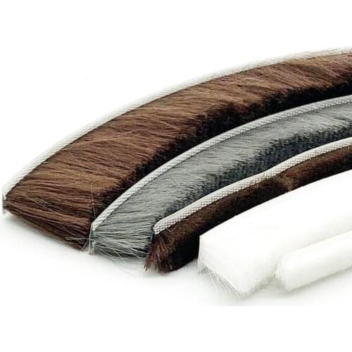 9x9mm Self Adhesive Draught Excluder Brush Pile Windows Doors Draft Proof Seal Gray/Brown/White