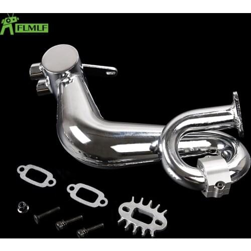 Alloy Second-generation SS Silencing Exhaust Pip/Tuned Pipe Set Fit for 1/5 HPI ROFUN BAHA ROVAN KM BAJA 5B Toys Games Parts