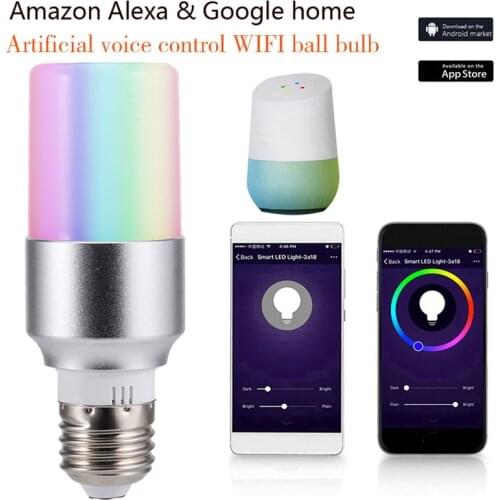 E27 B22 E14 Smart WiFi Light Bulb LED Lamp APP Remote Control 7W RGB Magic Light Bulb Connect with Amazon Alexa Google