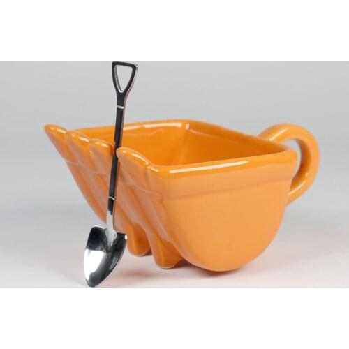 Funny Mugs Excavator Bucket Model Coffee Mugs For Dessert Ceramic Mug Cups Creative Gift Canecas Cake Cup 340ml