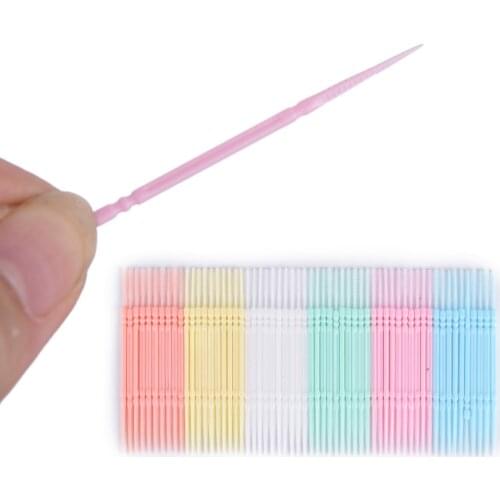 100 Pcs/Pack 2-way Oral Dental Picks Plastic Toothpick Oral Dental Picks Eco-Friendly Disposable Tooth Picks