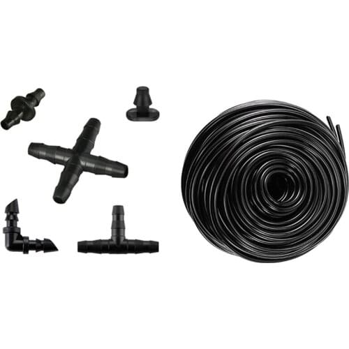 1X 50M Watering Tubing Hose Pipe 4/7Mm Hose Drip Garden Irrigation System & 250 Pcs Irrigation Fittings Kit