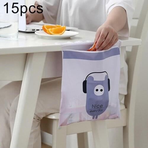 15Pcs Disposable Self-adhesive Kitchen Garbage Trash Storage Bag Desktop Rubbish Storage Pouch
