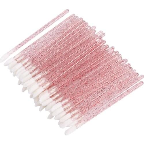 50pc 7Color Disposable Lip brushes Lash Extension Mascara Applicator Lipstick Wands Cosmetic Eyelash Brush Make Up brushes Tools