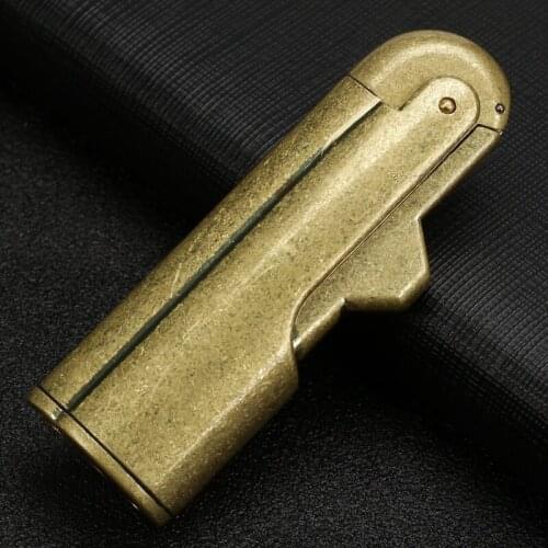Retro Kerosene lighter bullet shape metal personality creativity kerosene machine side press ignition drop shipping