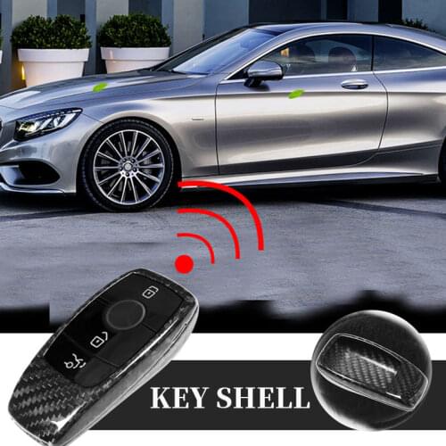 Real Carbon Fiber Car Key Shell Cover Trim For Mercedes benz A C E G S GLE GLC Class W177 W205 W213 W167 W222 W463 X253Accessory