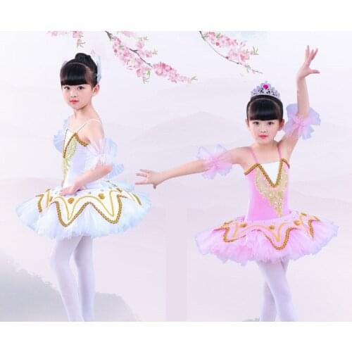 2-14Y Children Ballet Tutu Leotard For Dance Bodysuit Dancewear Swan Lake Ballet Costume For Girl Stage Performance Ballet Dress